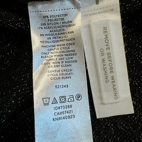 LOFT sweater dress. black with gold woven in, long sleeve Size PM. NWOT - Picture 9 of 9